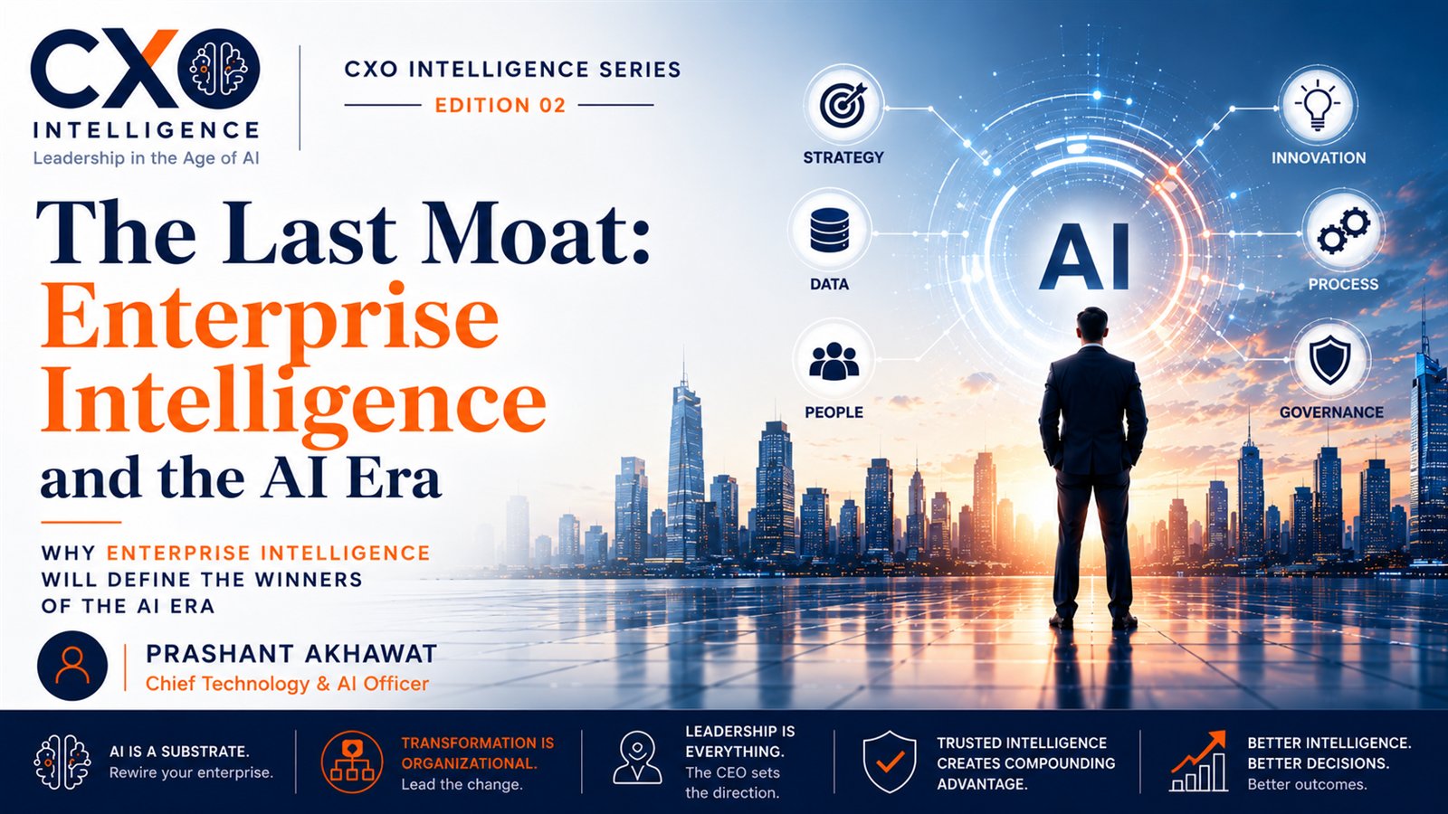The Last Moat: Enterprise Intelligence and the AI Era - CXO Intelligence Series, Edition 02, by Prashant Akhawat.